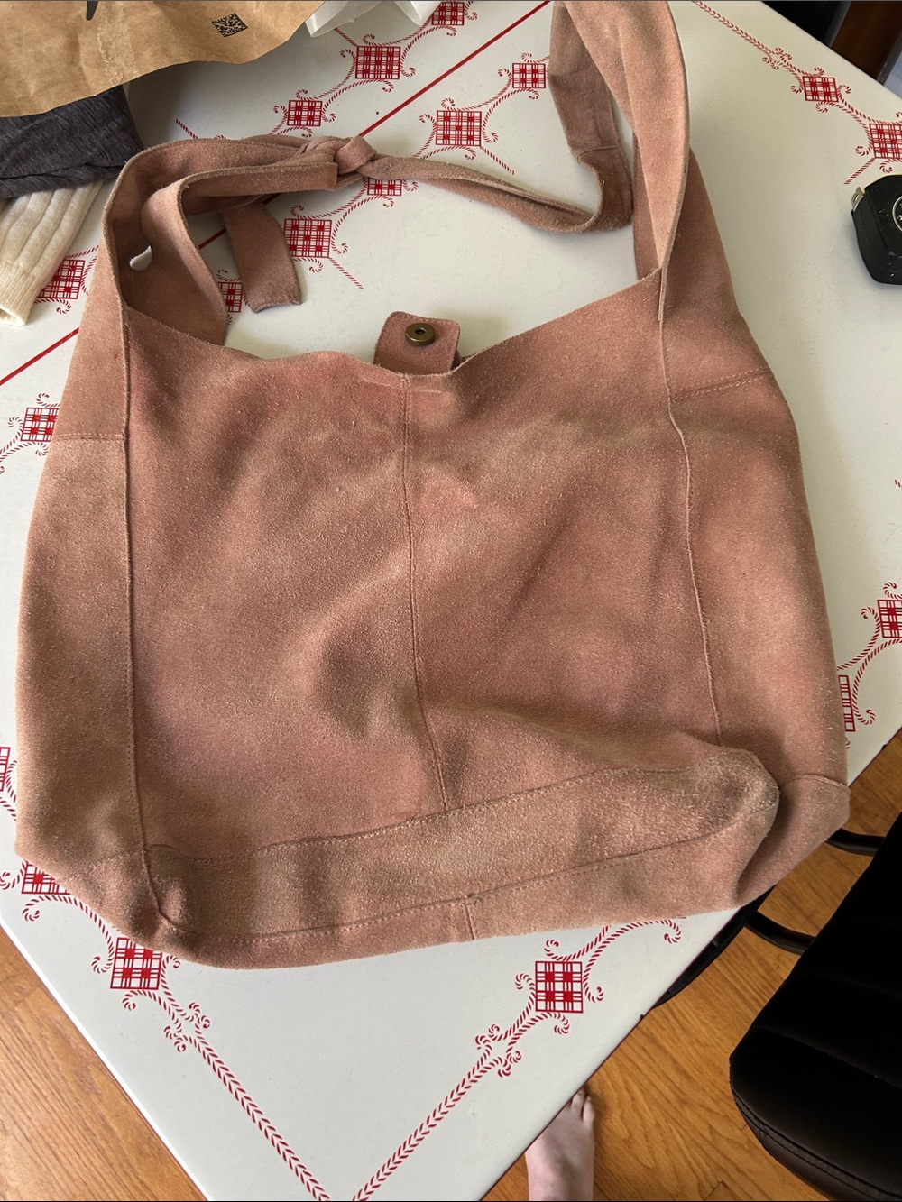 Free People Suede Shoulder Hobo Bag in Dusty Rose Brown - Picture 4 of 15